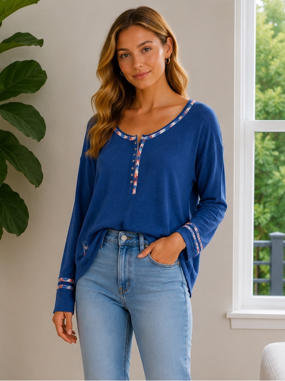 We the Free Thermal Textured Long Sleeve Shirt Long Sleeve Partial Button Down S